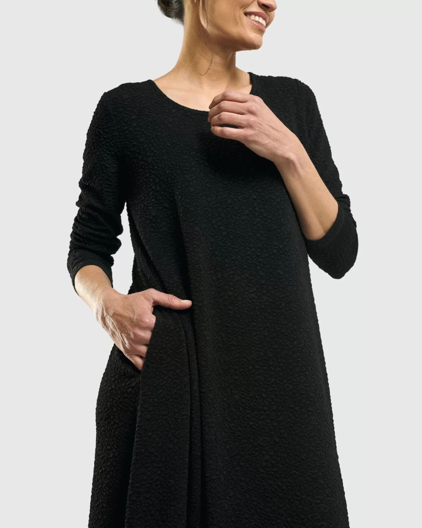 Sabrina A-Line Dress, Black-ALEMBIKA Online