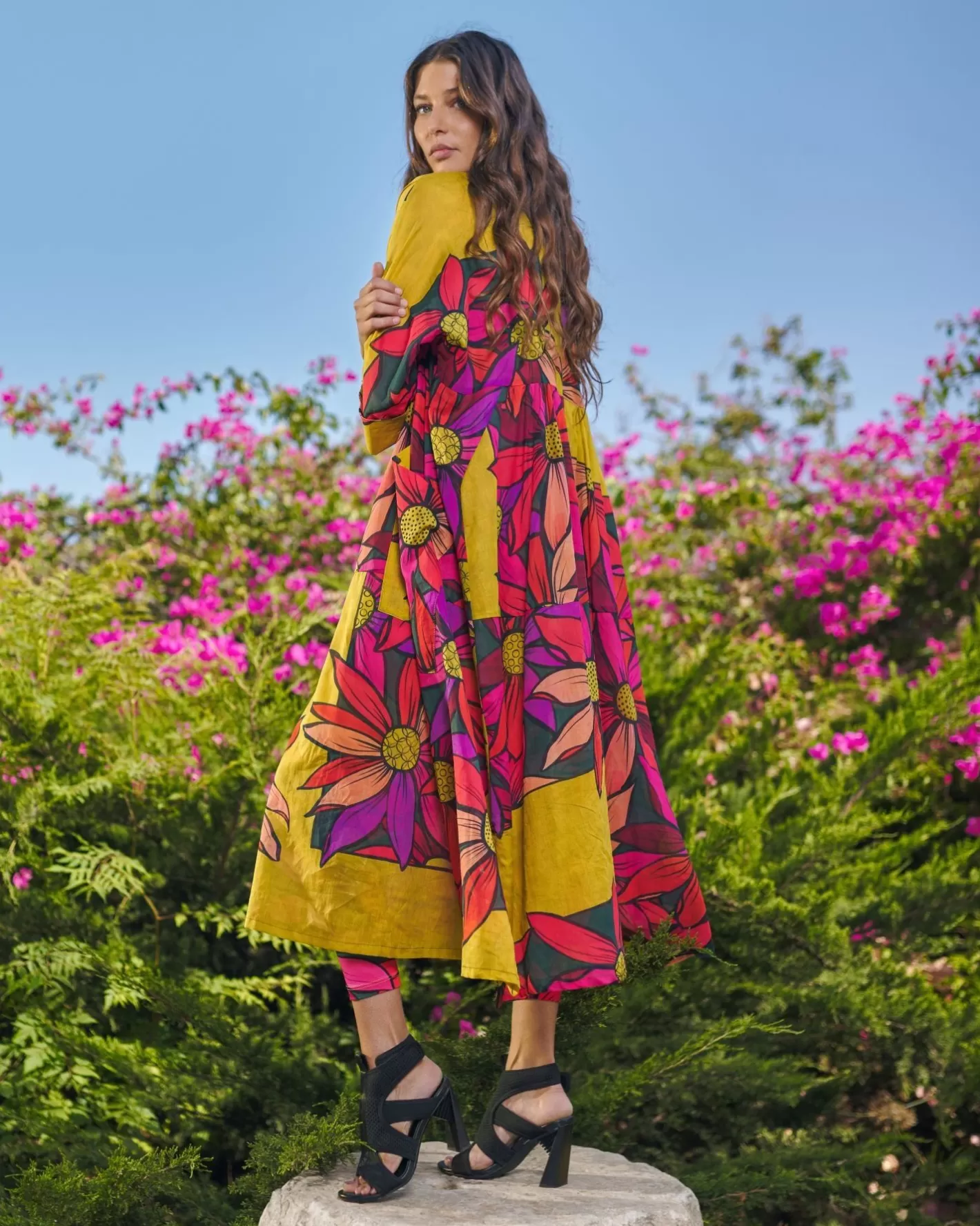 Saffron Shirt Dress, Bouquet-ALEMBIKA Fashion