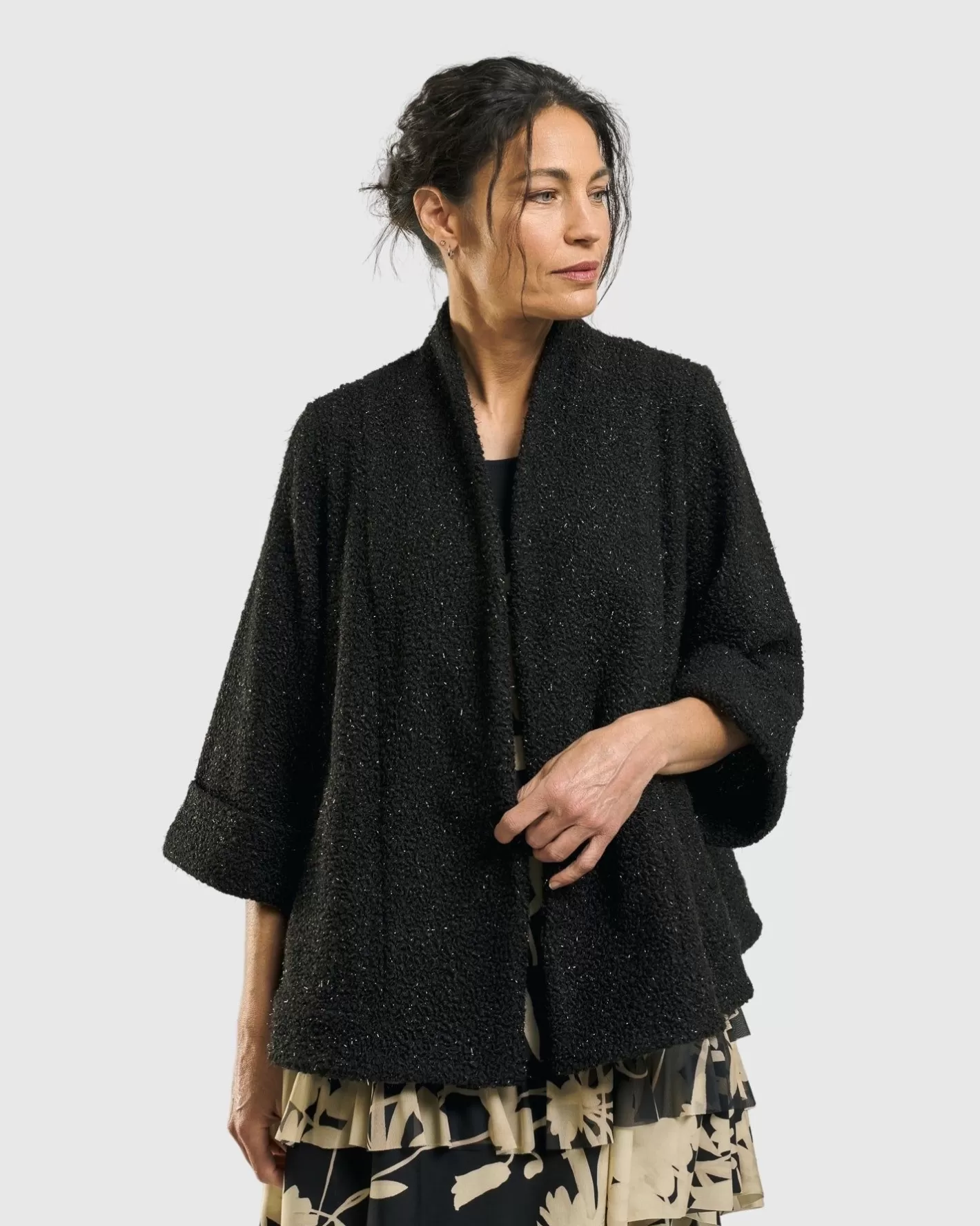 Sagittarius A-Line Jacket, Charcoal-ALEMBIKA Clearance