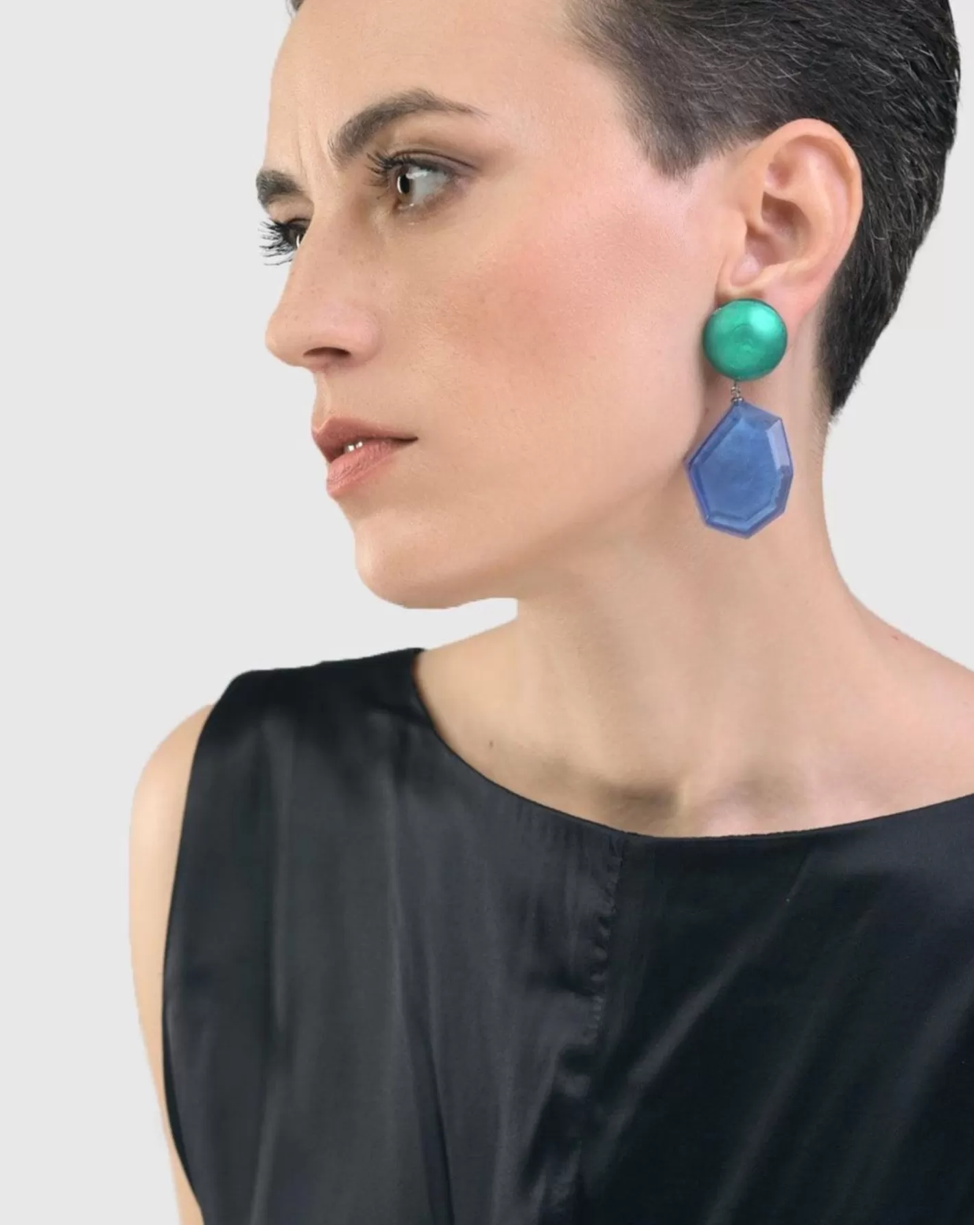 Sea & Sky Drop Earrings, Green/Blue-ALEMBIKA Best