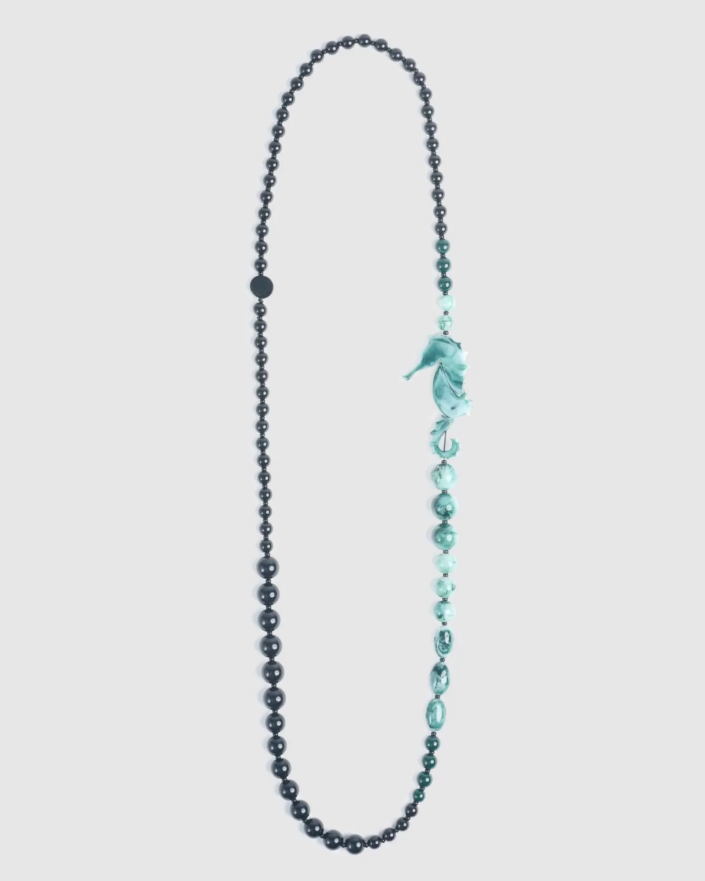 Seahorse Bead Necklace, Sea Green-ALEMBIKA Outlet