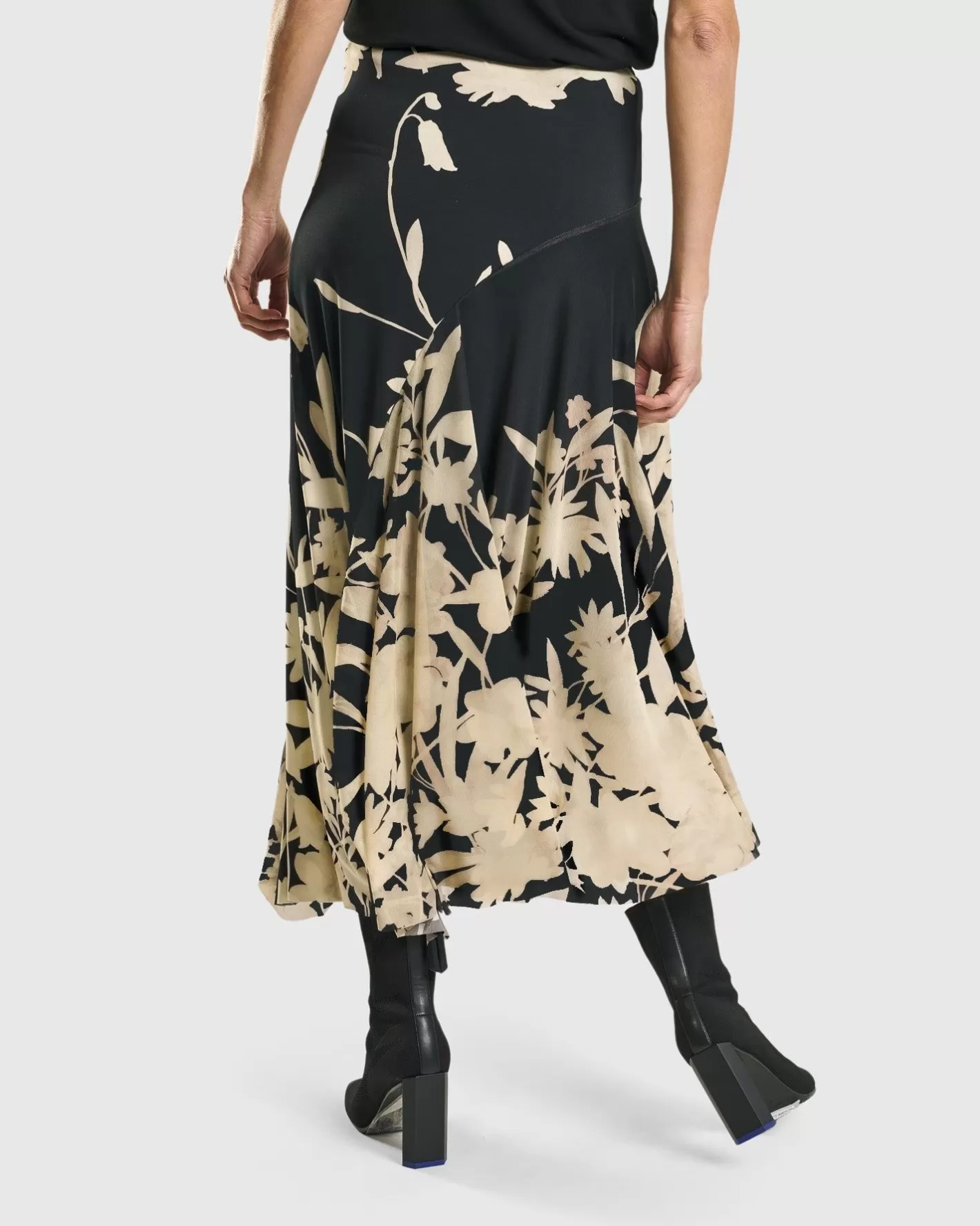 Secret Garden Swing Skirt, Floral-ALEMBIKA New