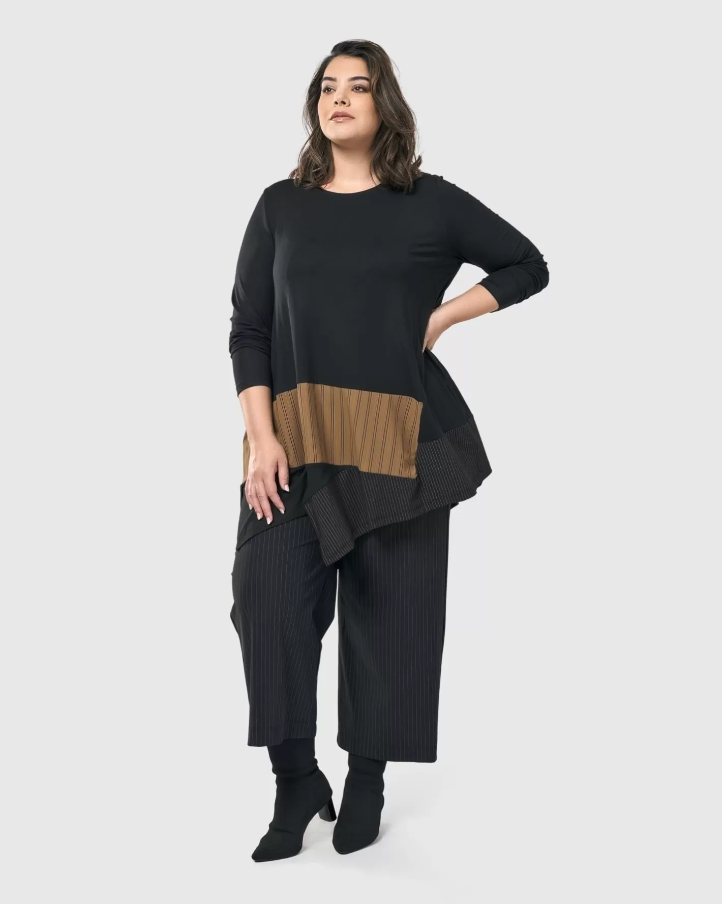 Sequoia Swing Tunic Top, Coffee-ALEMBIKA Sale