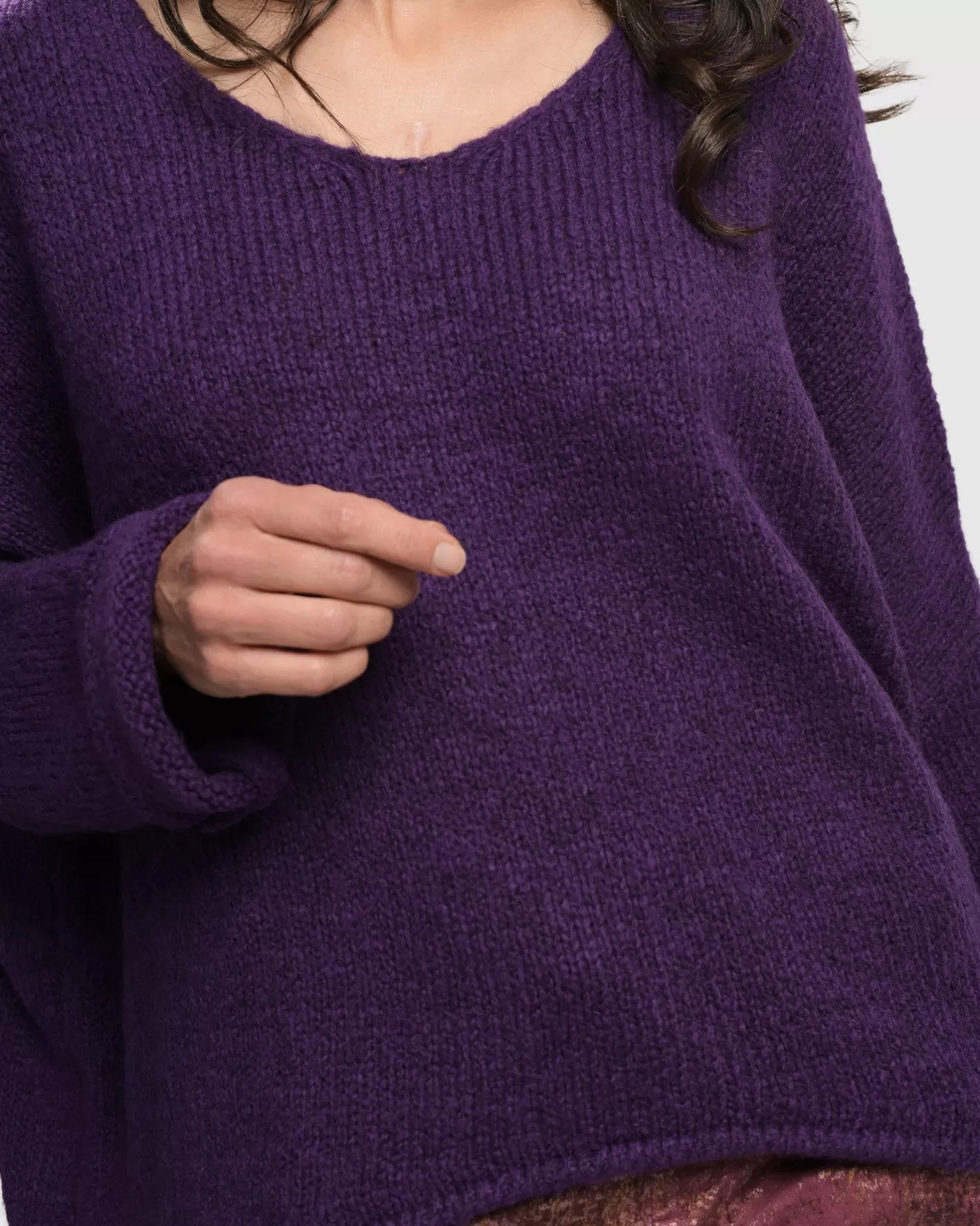 Siesta Oversized Sweater, Purple-ALEMBIKA Best