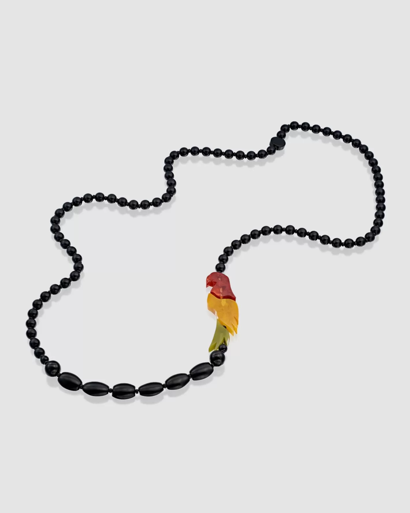 Tahiti Bird Bead Necklace, Multi/Black-ALEMBIKA New