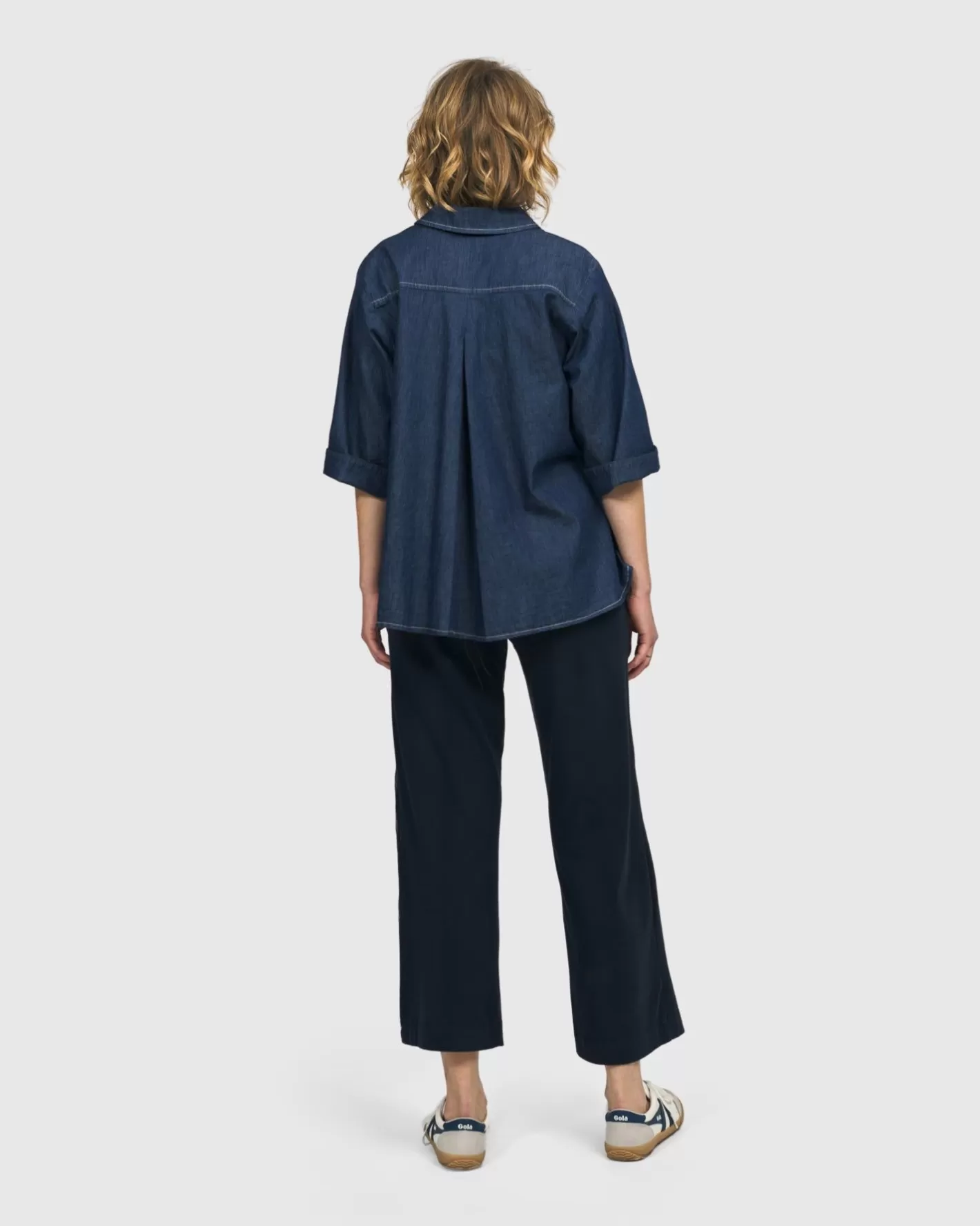 Tallahassee Popover Blouse, Denim-ALEMBIKA Hot