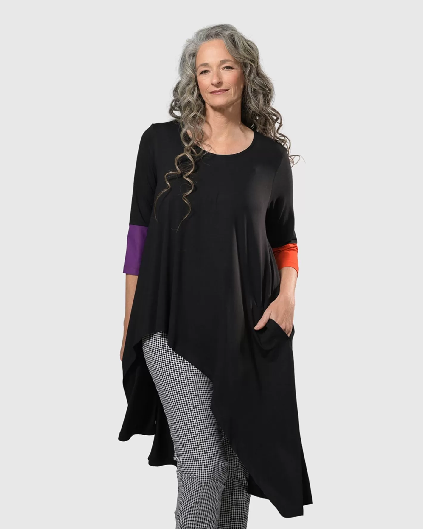 Tekbika Belinda Hi-Lo Tunic Top, Multi-ALEMBIKA Clearance