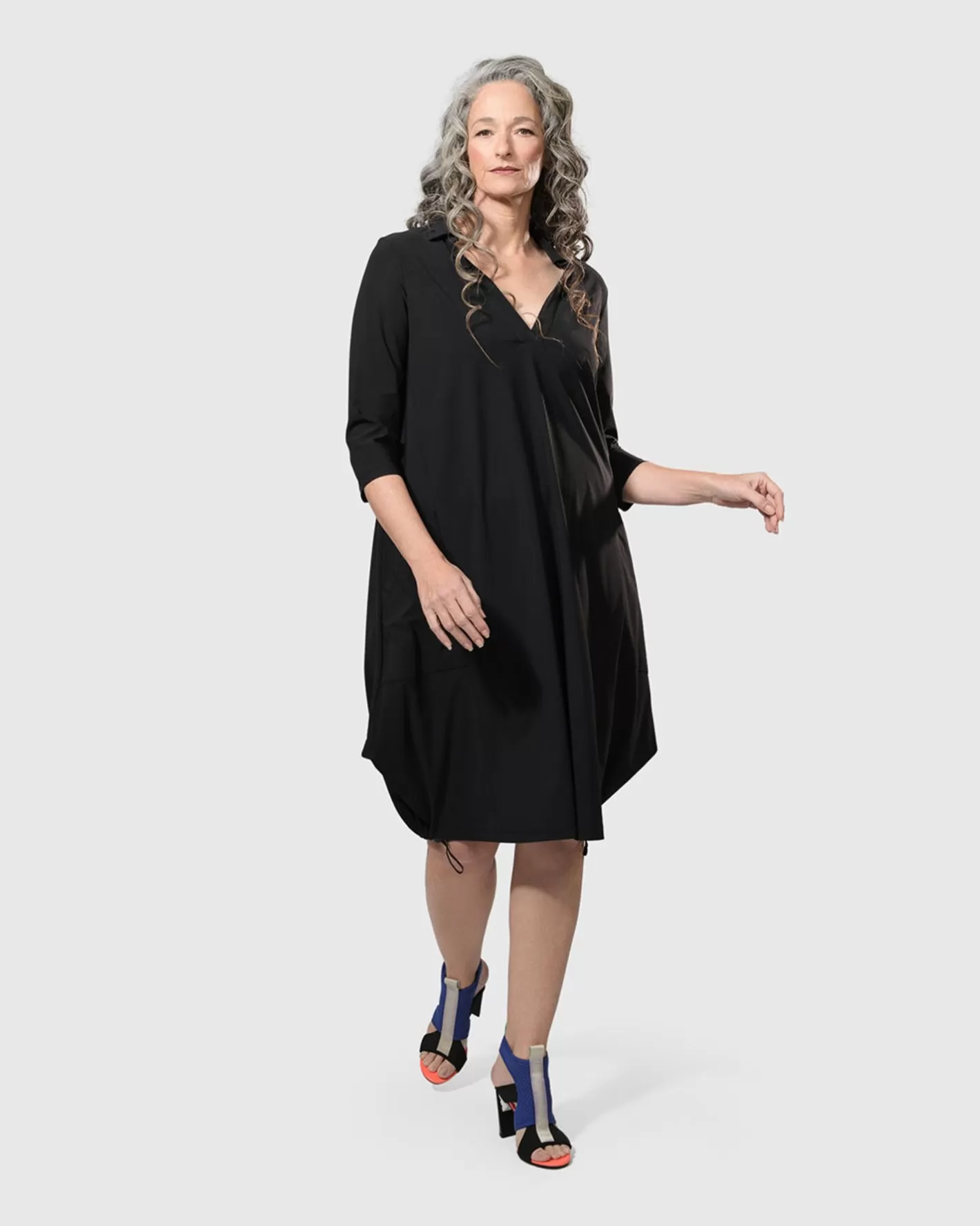 Tekbika Popover Dress, Black-ALEMBIKA Shop