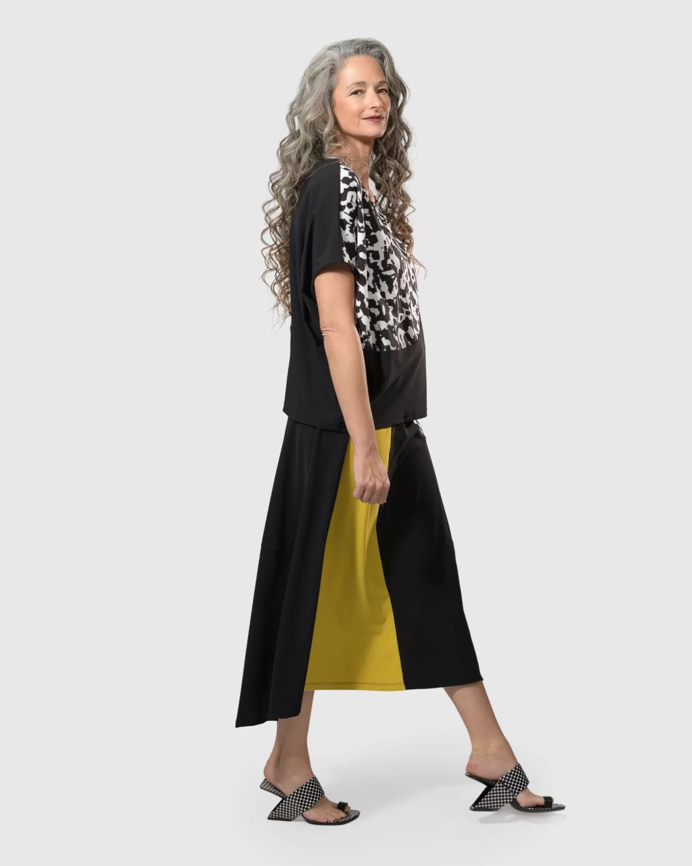 Tekbika Swing Maxi Skirt, Yellow/Print-ALEMBIKA Cheap