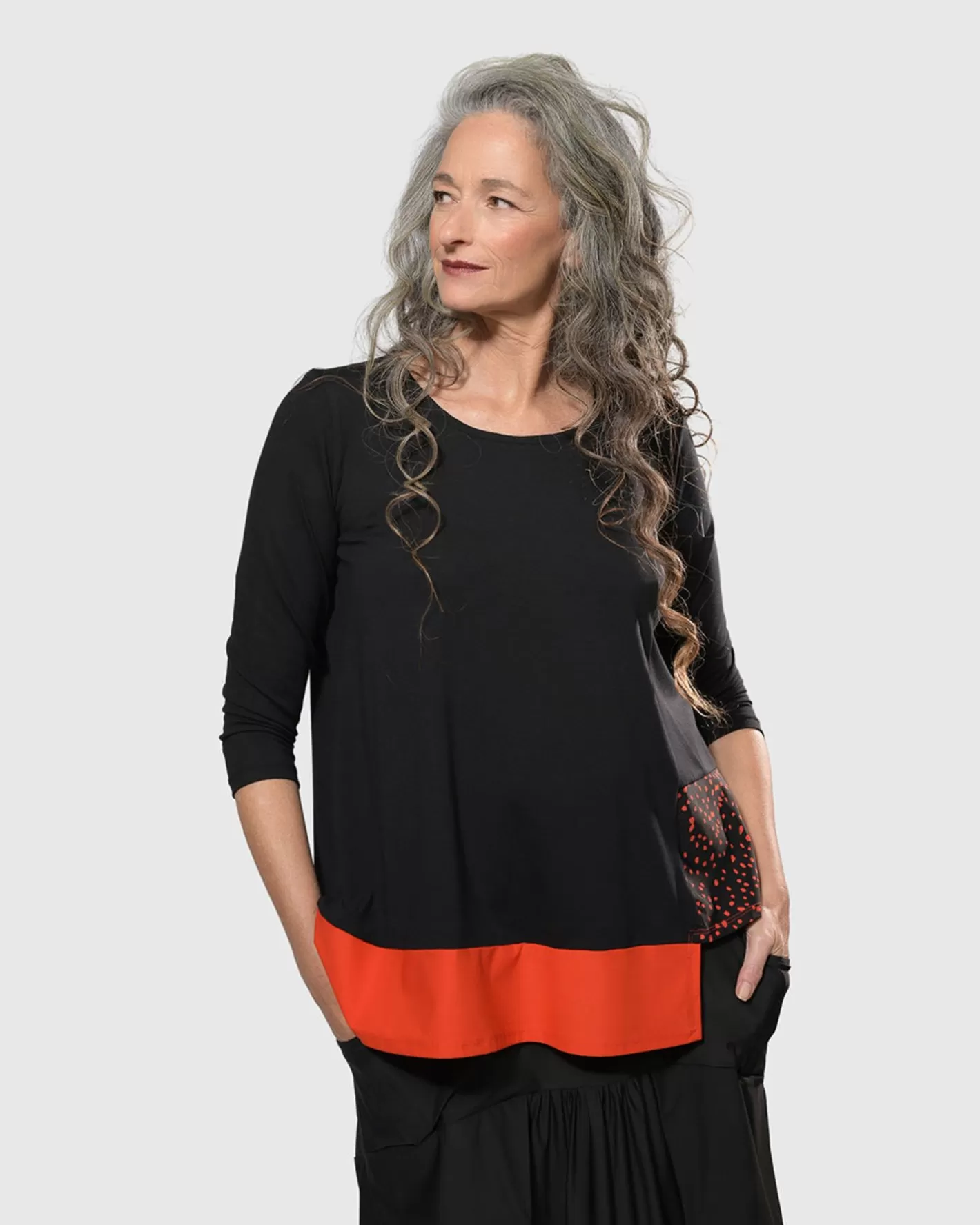 Tekbika Victoria Tunic Top, Flame-ALEMBIKA Fashion