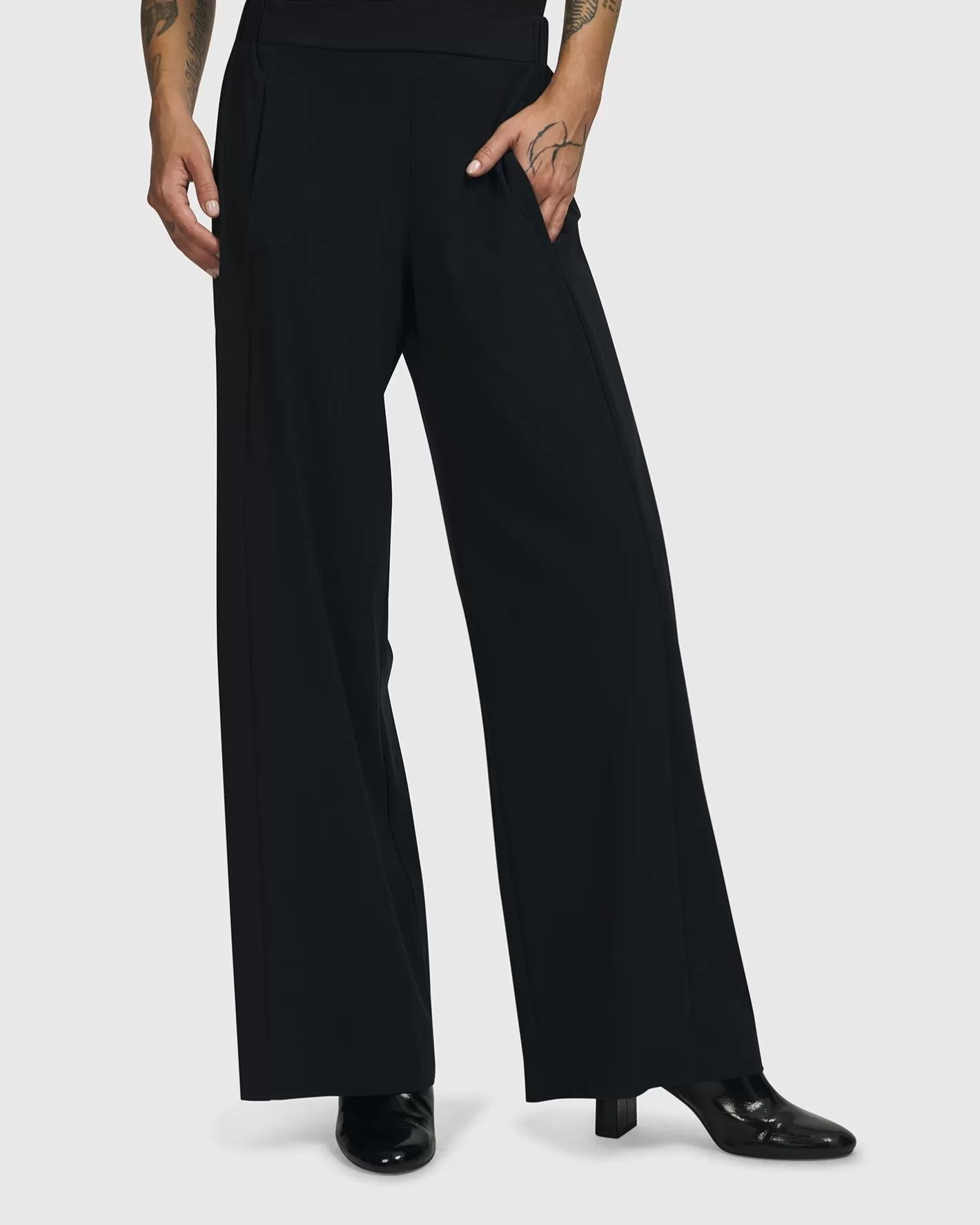 Trinity Straight Leg Pants, Black-ALEMBIKA Cheap