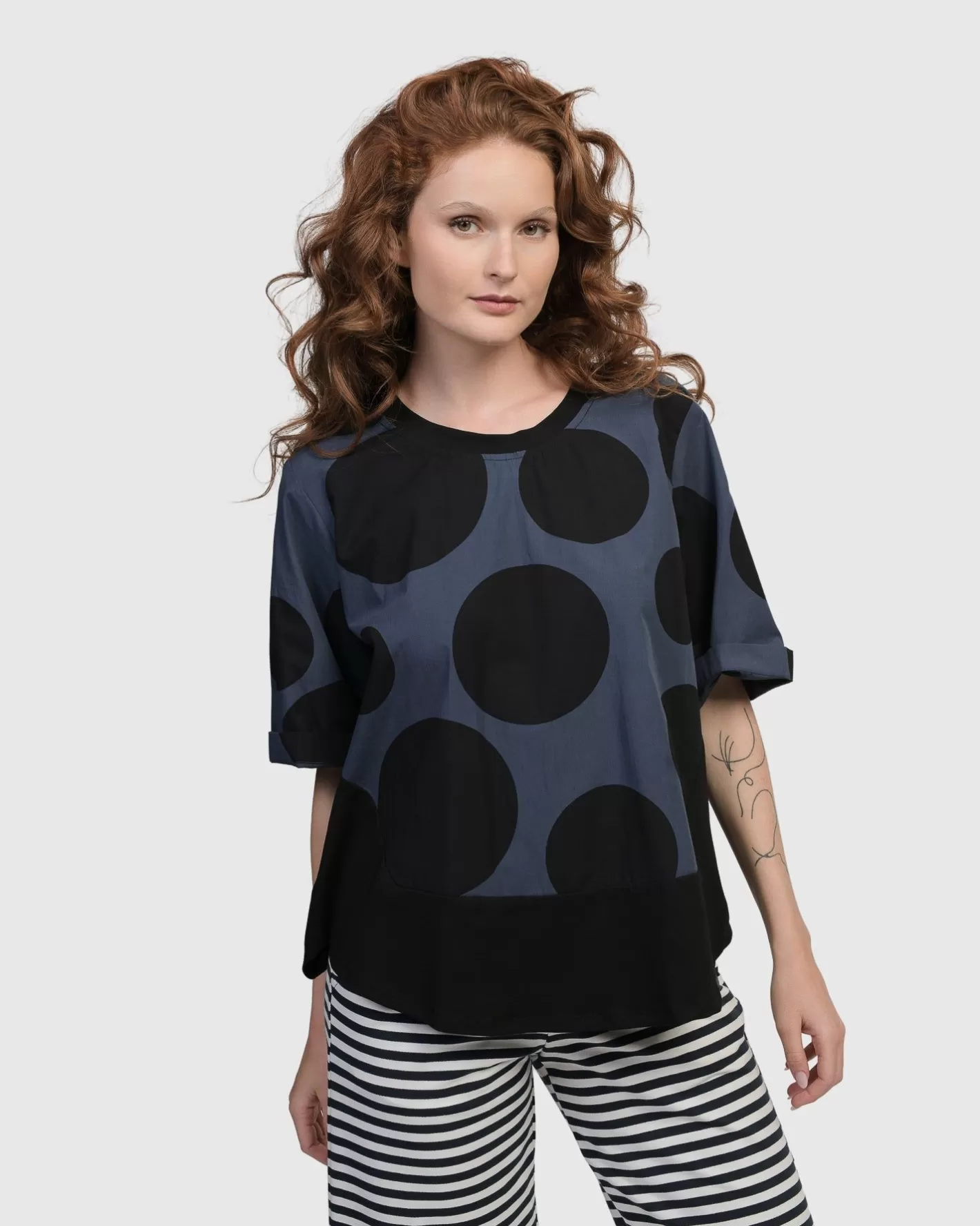 Urban Angelica Dots Tee, Navy-ALEMBIKA Discount