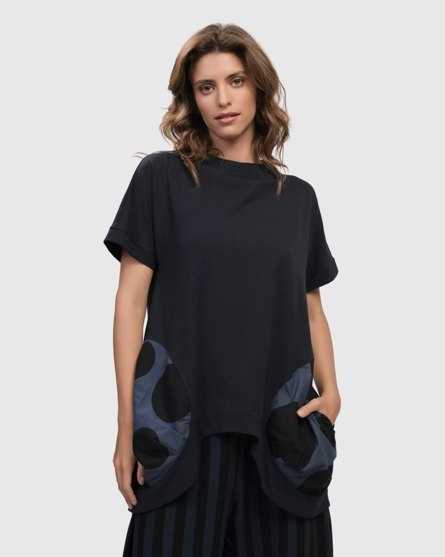 Urban Bells Tunic Top, Navy-ALEMBIKA Online