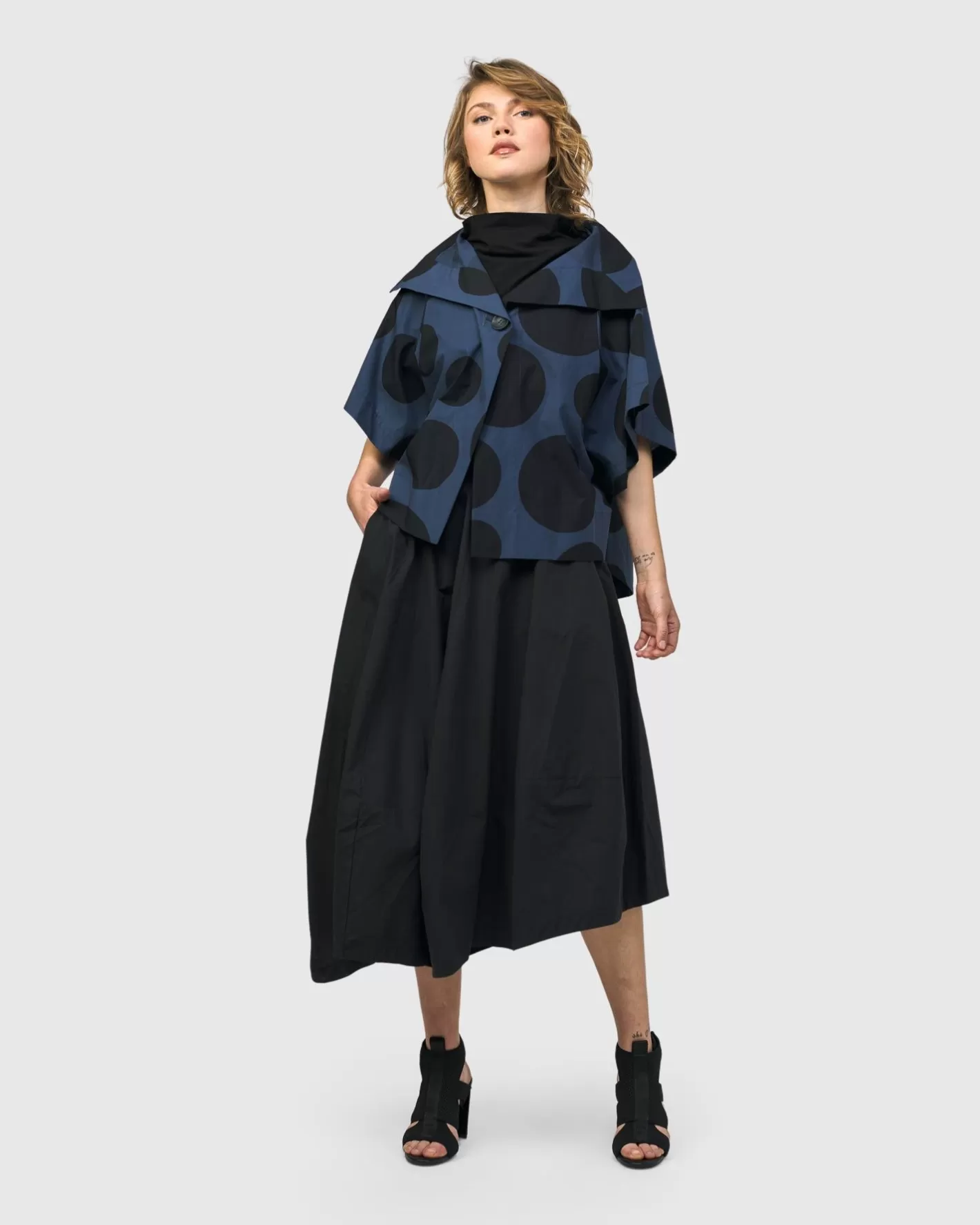 Urban Bossa Cape Jacket, Navy-ALEMBIKA Discount