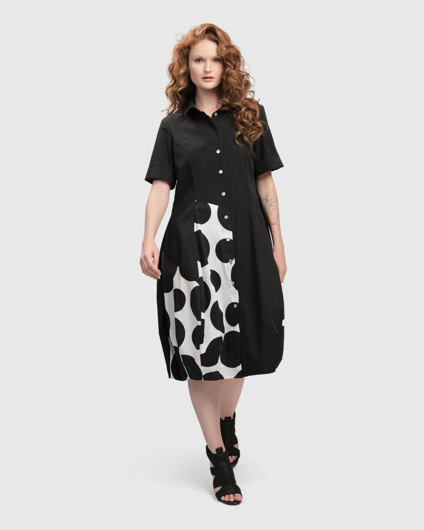 Urban Lafayette Wonderful Shirt Dress, Black-ALEMBIKA Clearance