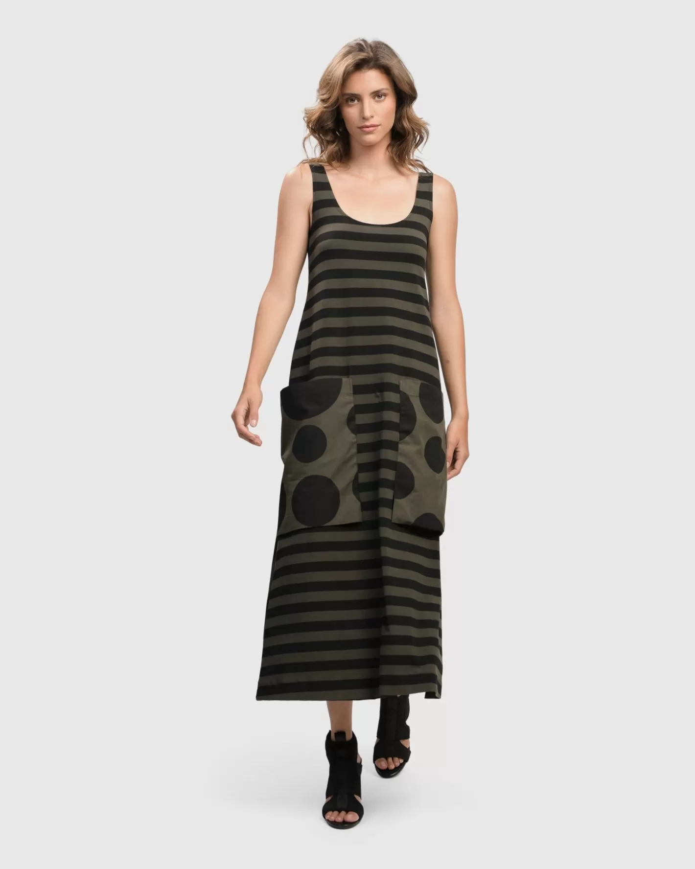 Urban Maxi Tank Dress, Khaki-ALEMBIKA Cheap