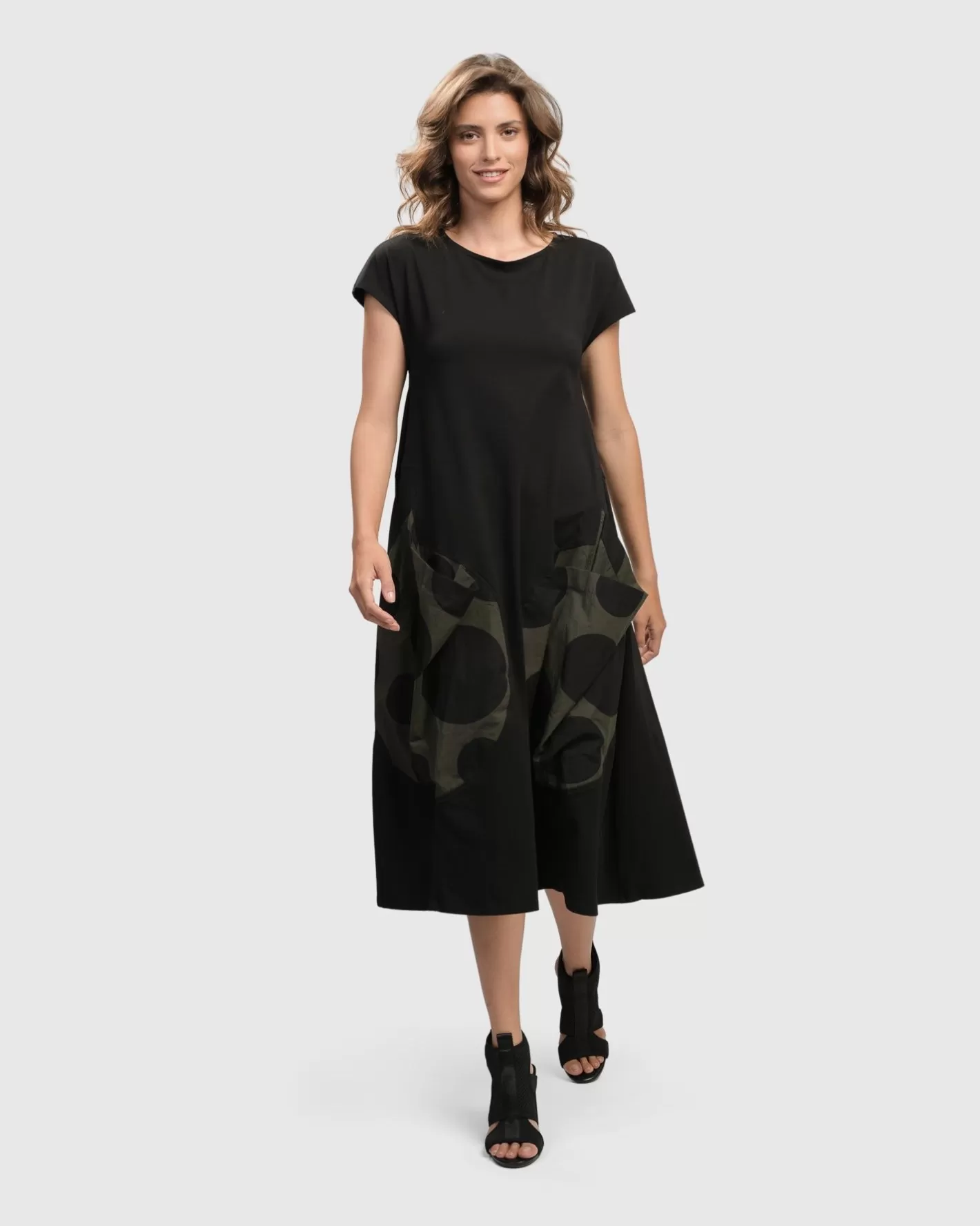 Urban Melody Midi Dress, Khaki-ALEMBIKA Shop