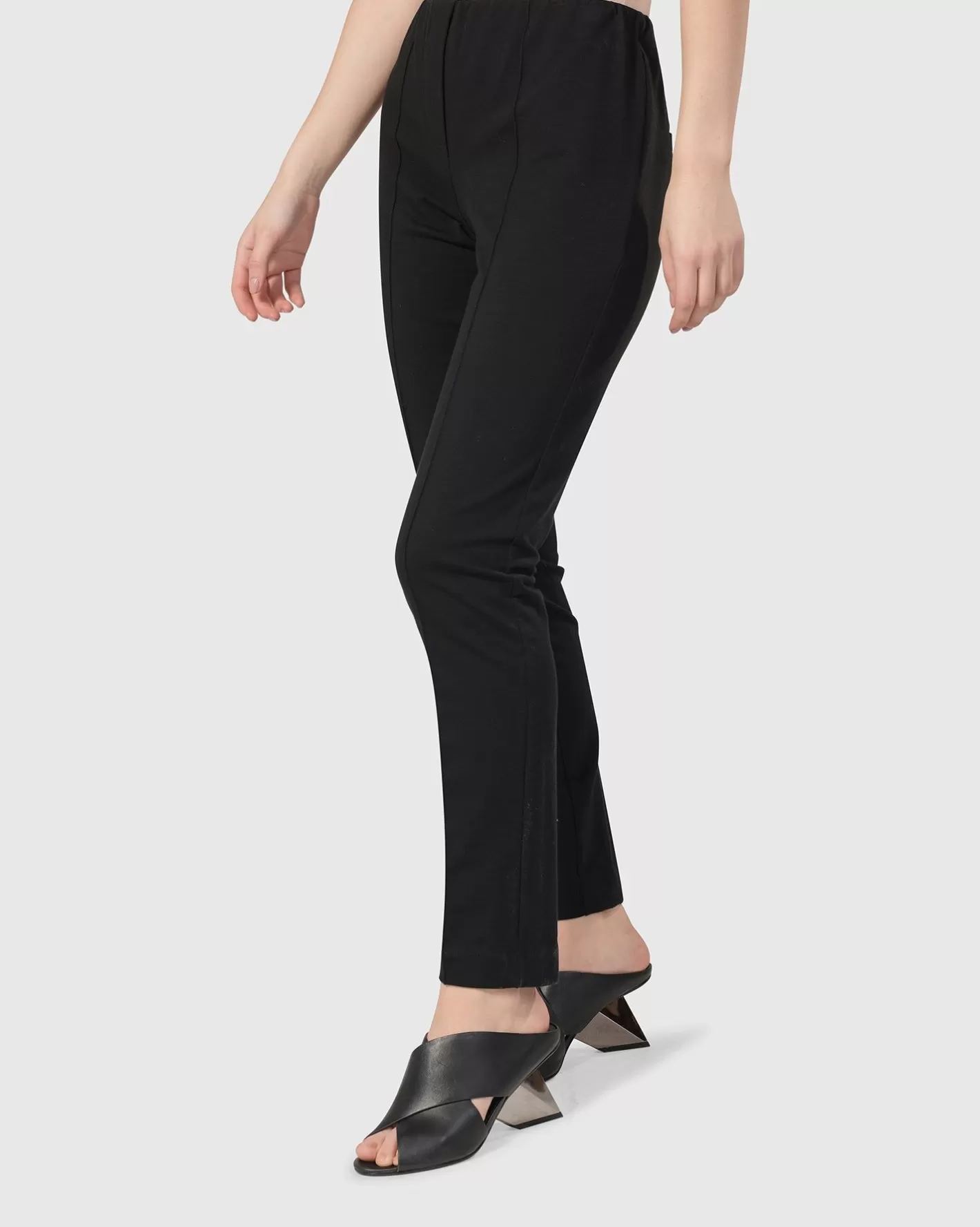 Urban Metropolitan Slim Trousers, Black-ALEMBIKA New