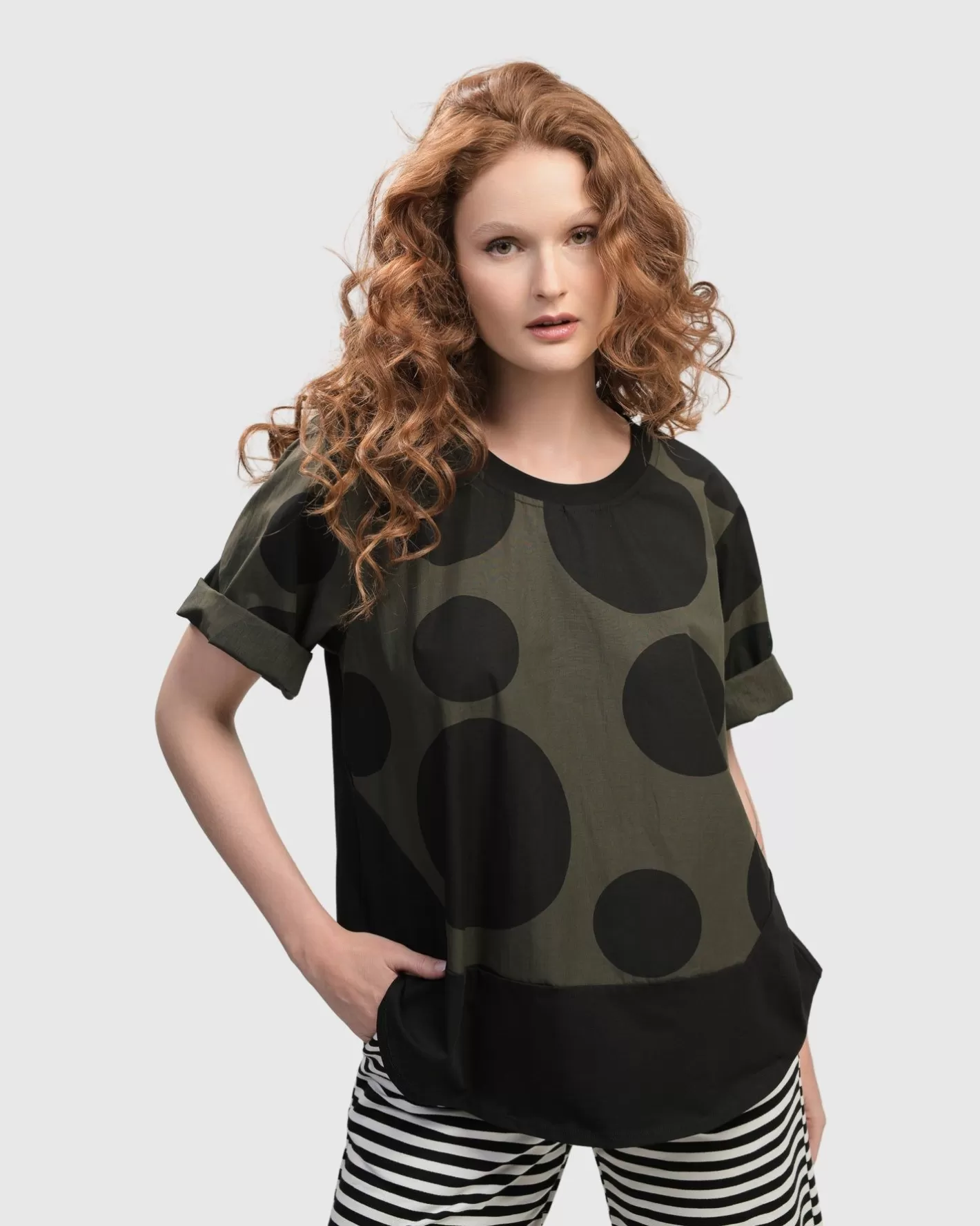 Urban Miyazaki Dots Tee, Khaki-ALEMBIKA Best Sale