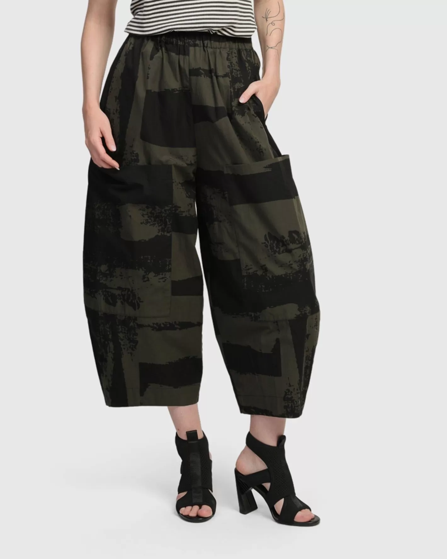 Urban Origami Barrel Pants, Khaki-ALEMBIKA Sale