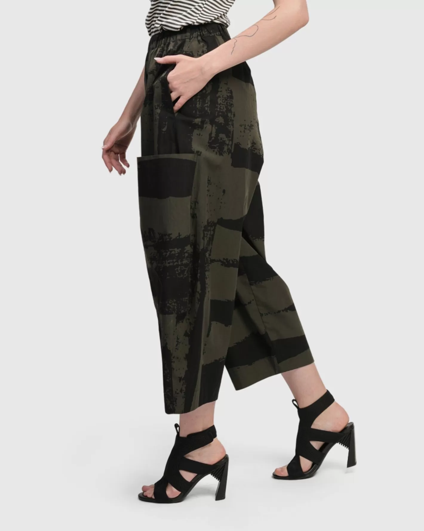 Urban Origami Barrel Pants, Khaki-ALEMBIKA Discount