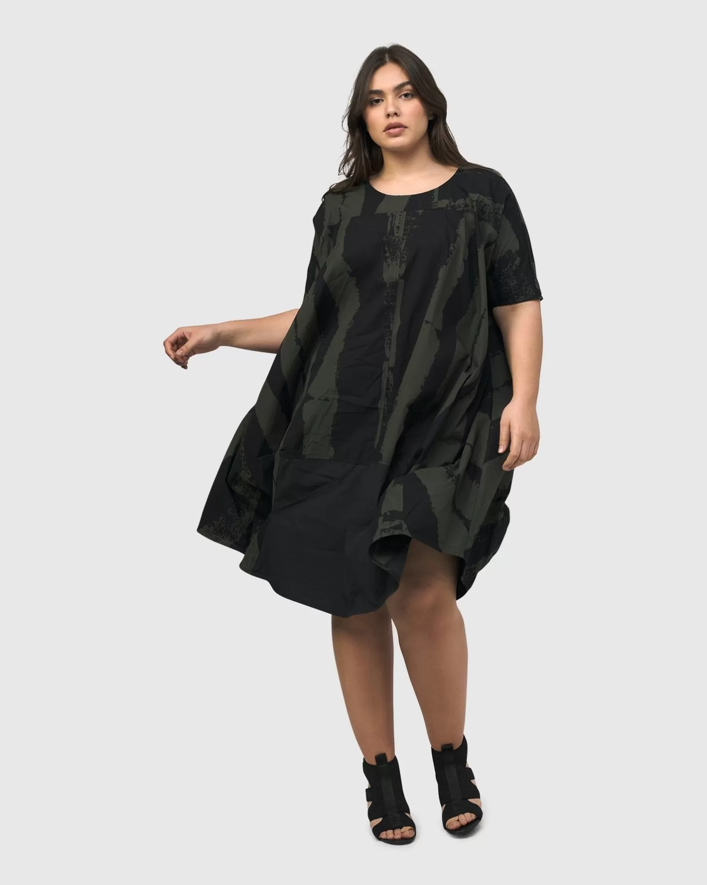 Urban Sake Muumuu Dress, Khaki-ALEMBIKA Fashion