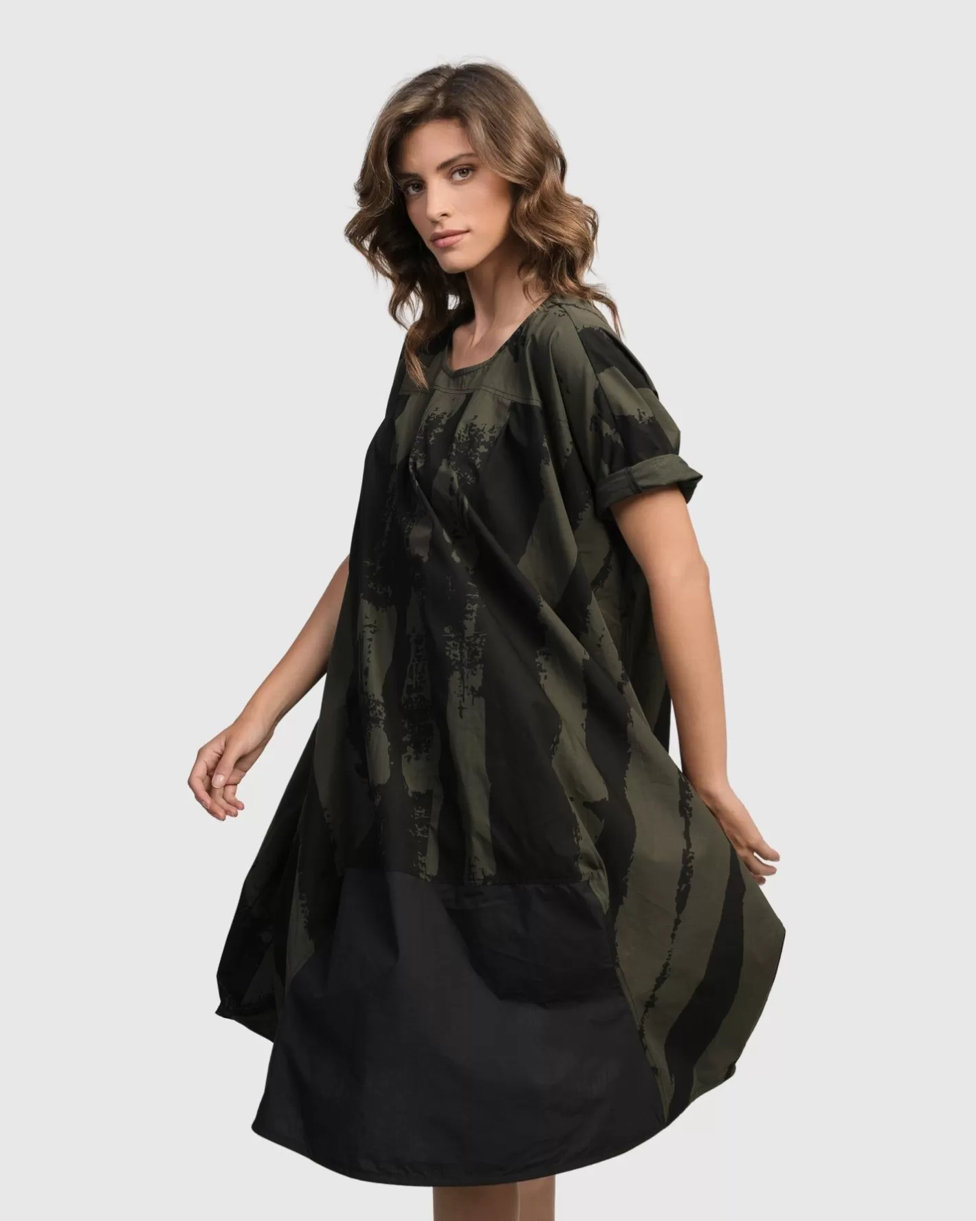 Urban Sake Muumuu Dress, Khaki-ALEMBIKA Fashion