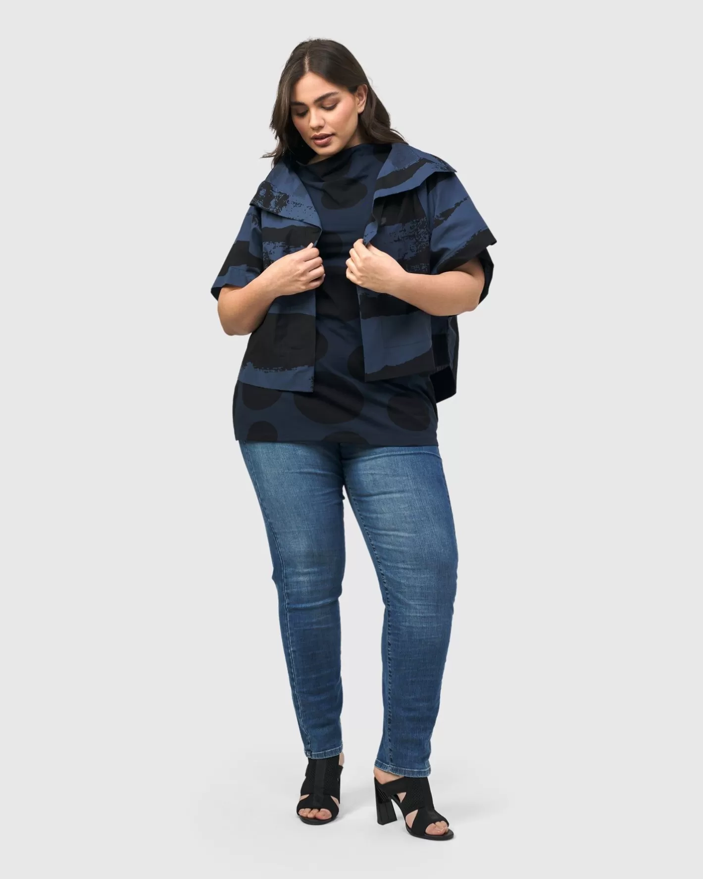 Urban Samba Cape Jacket, Navy-ALEMBIKA Sale