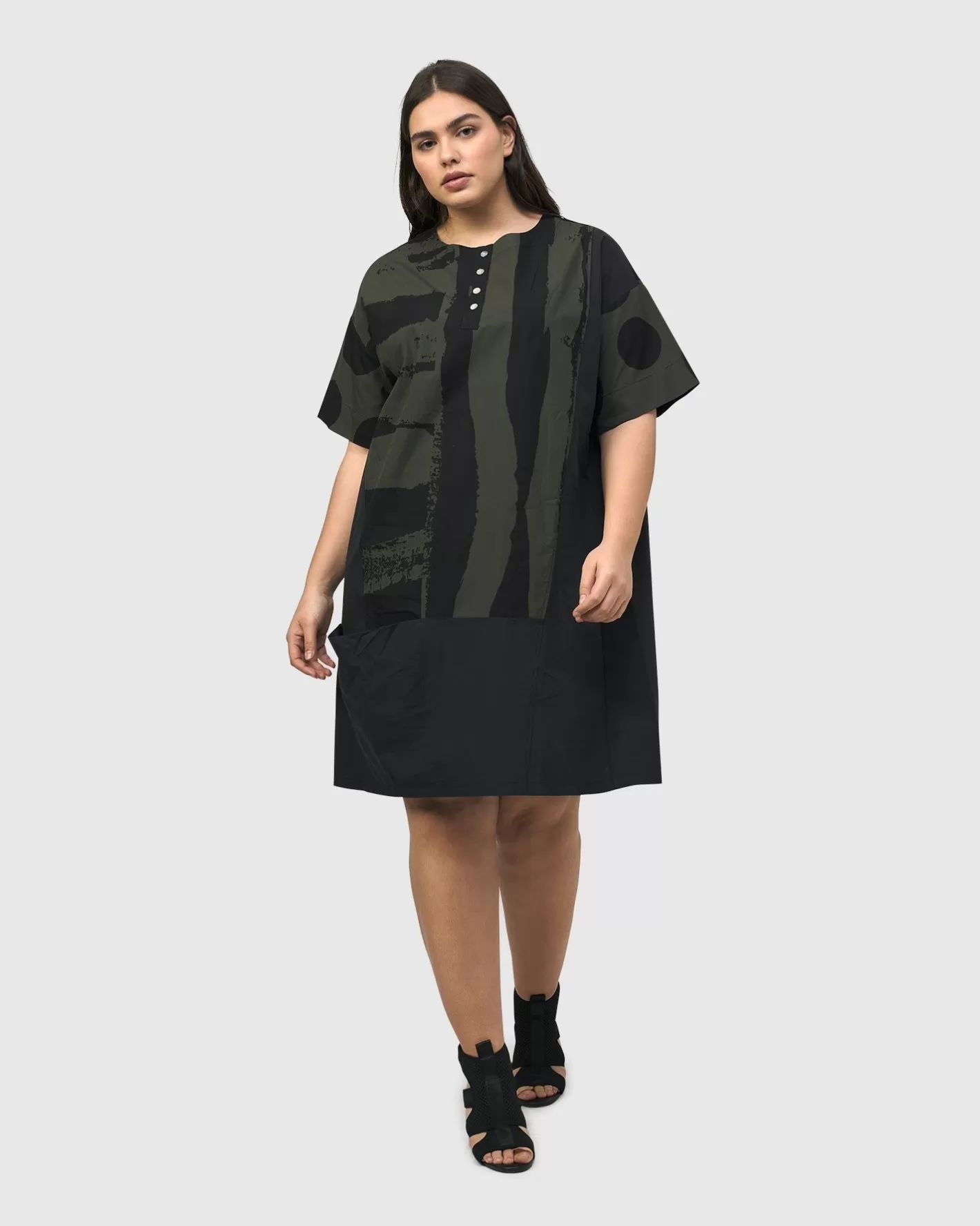 Urban Sapporo Shift Dress, Khaki-ALEMBIKA Best