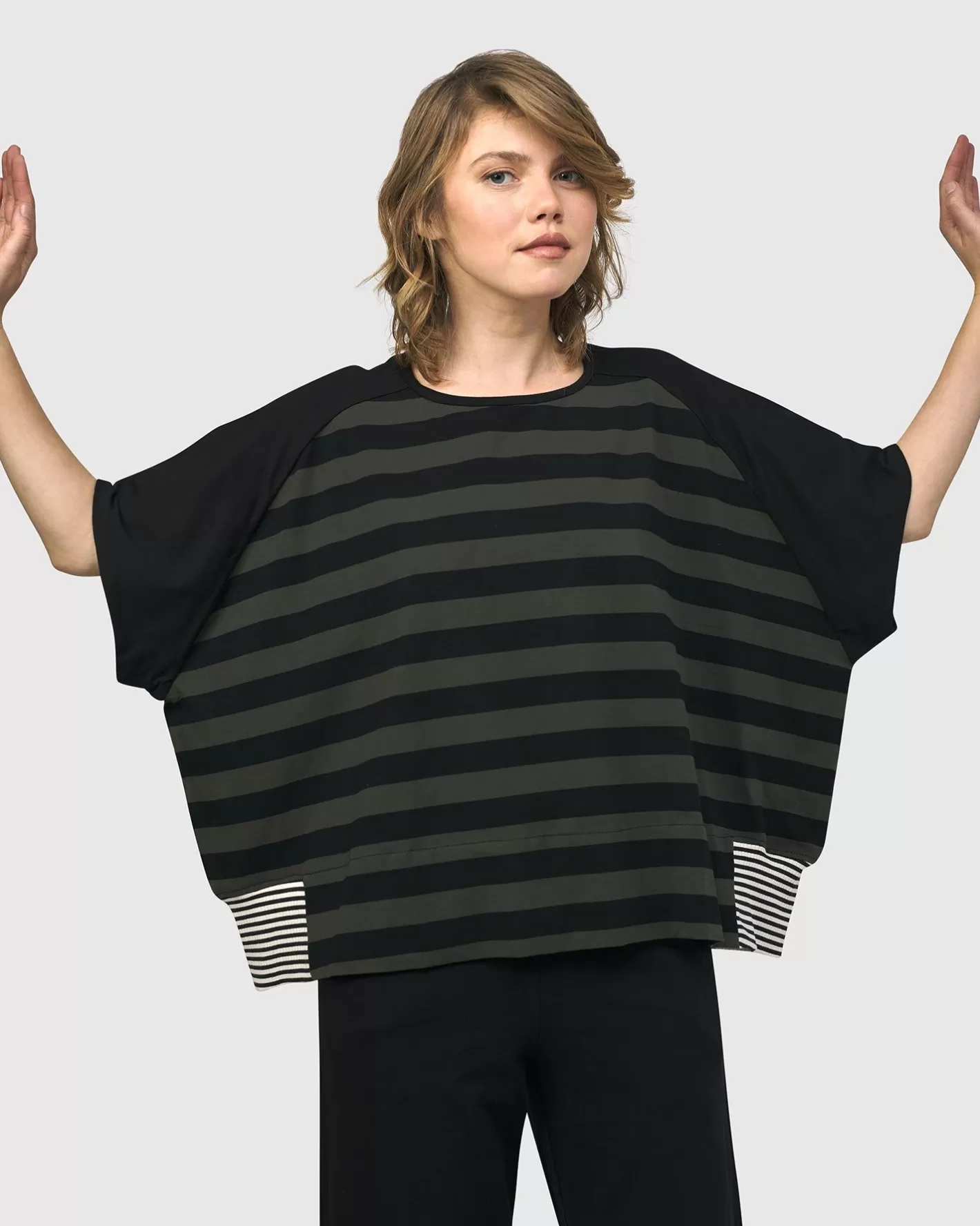 Urban Splice Boxy Tee, Stripes-ALEMBIKA Cheap