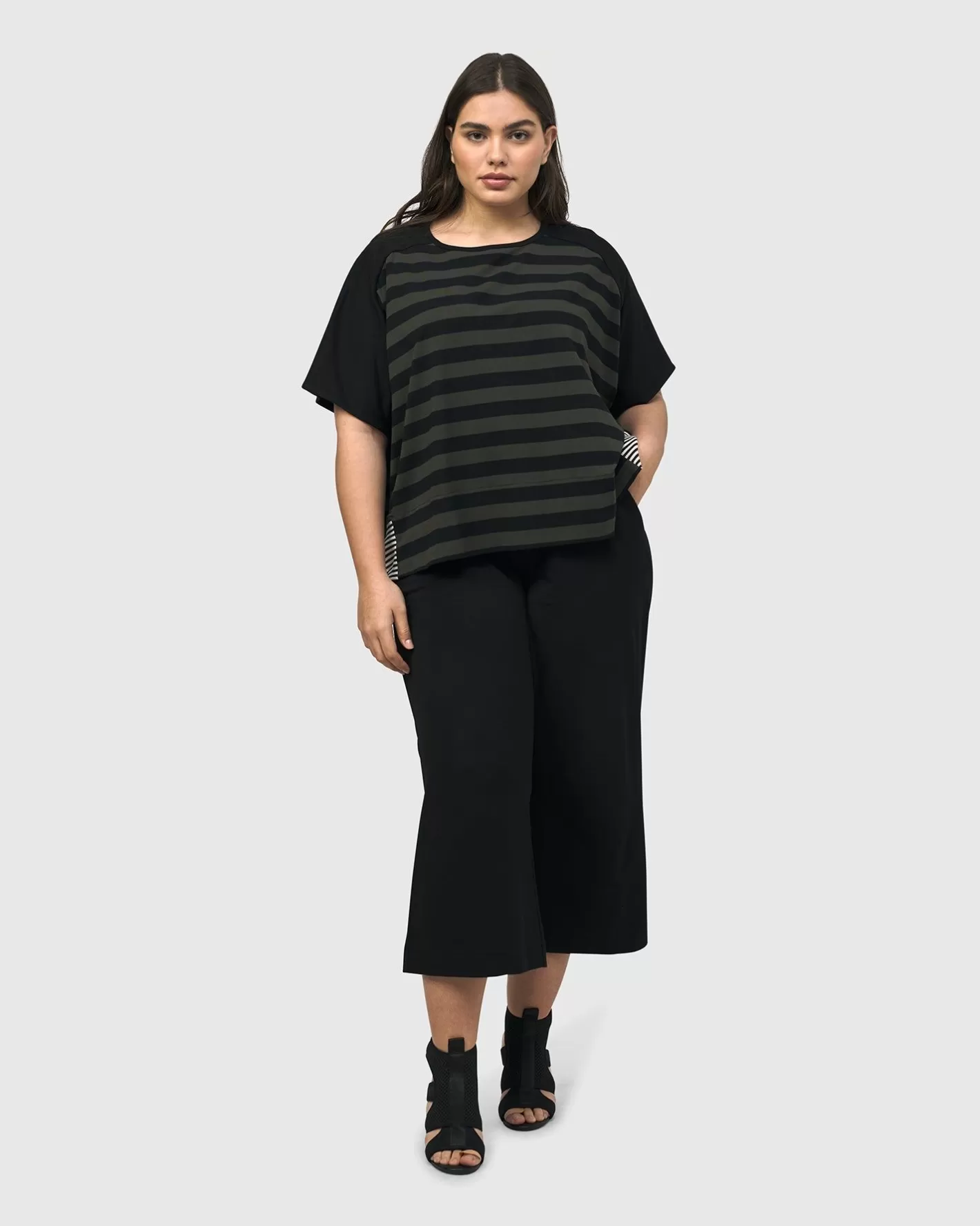 Urban Splice Boxy Tee, Stripes-ALEMBIKA Cheap