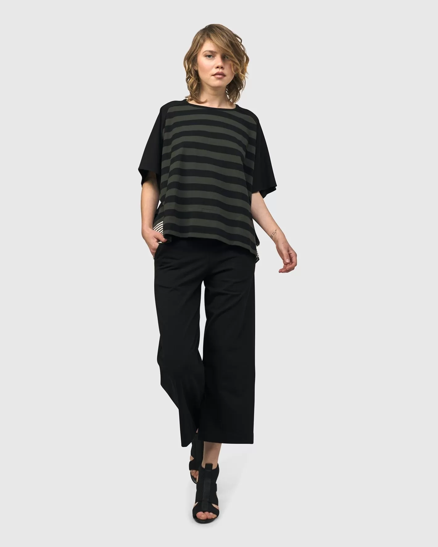 Urban Splice Boxy Tee, Stripes-ALEMBIKA Flash Sale