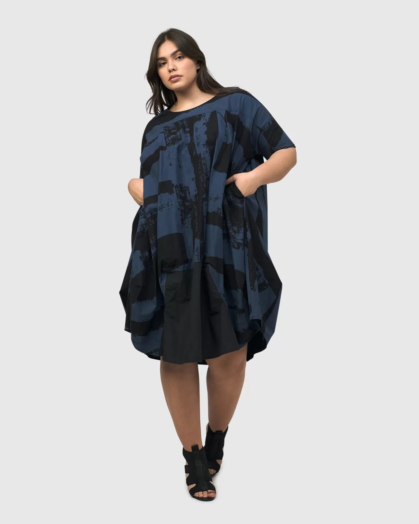 Urban Streets Muumuu Dress, Navy-ALEMBIKA Shop