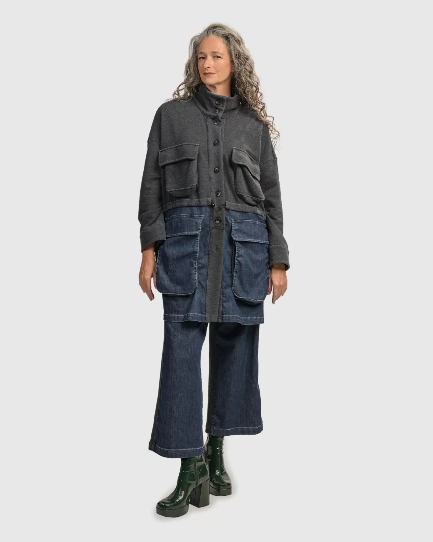 Urban Strut Boxy Coat, Denim-ALEMBIKA Clearance