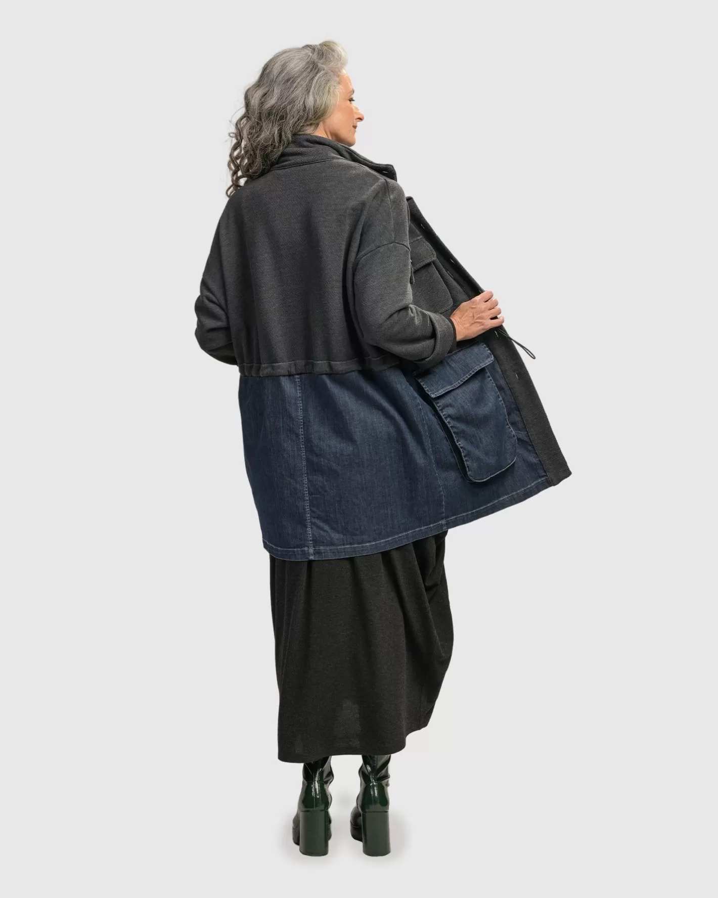 Urban Strut Boxy Coat, Denim-ALEMBIKA Clearance