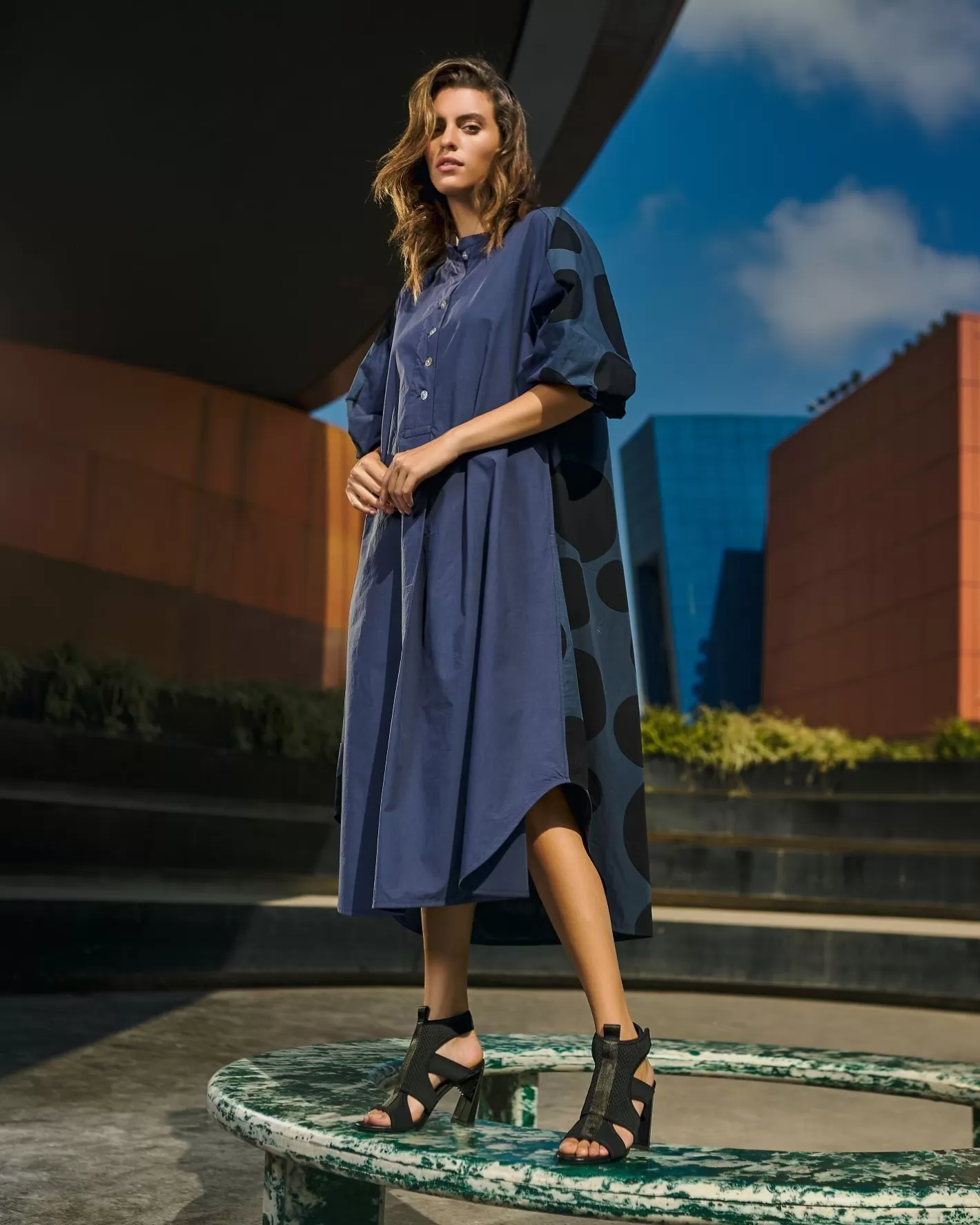 Urban Vista Caftan Dress, Navy-ALEMBIKA Clearance