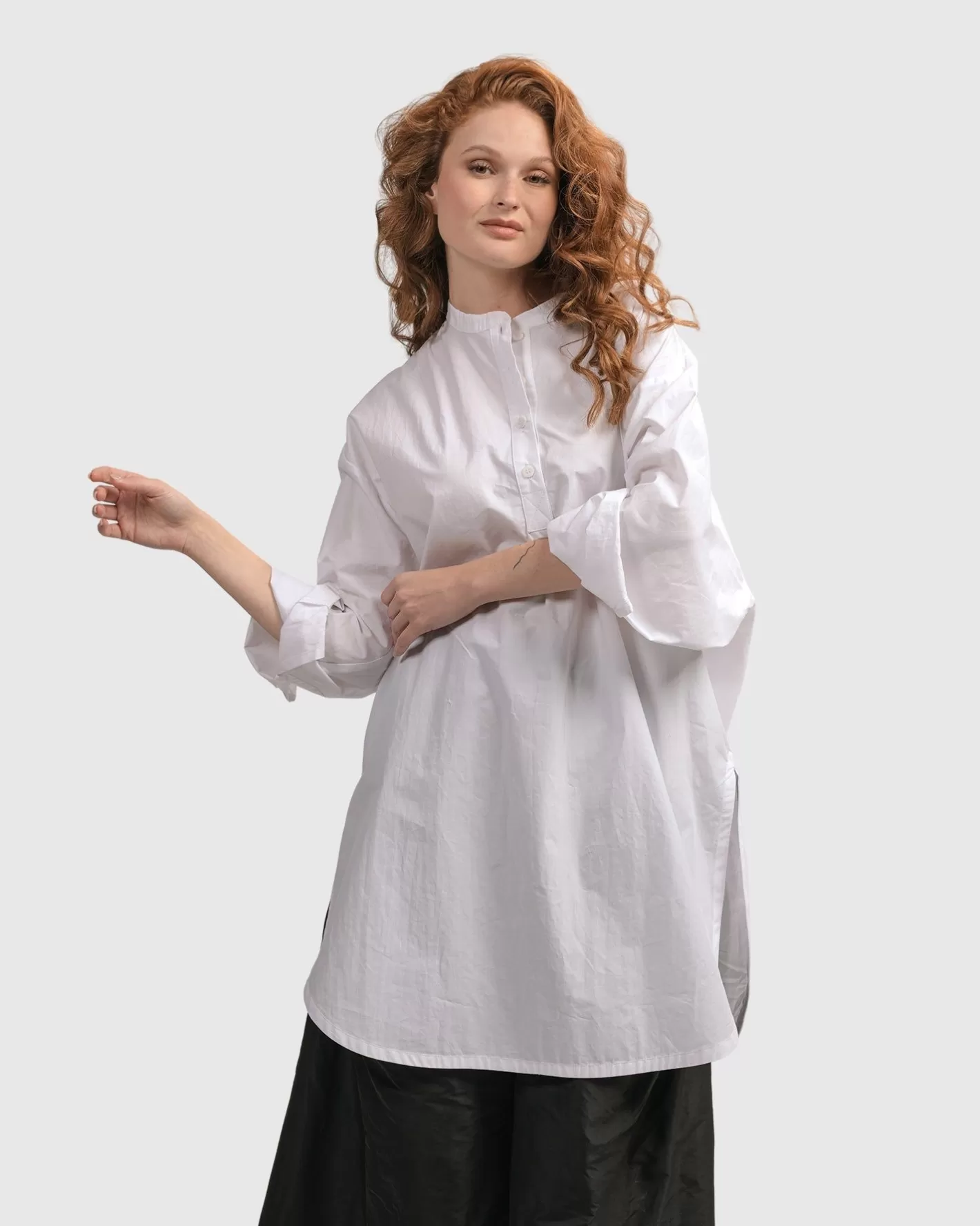 Urban Zen Tunic Top, White-ALEMBIKA Flash Sale