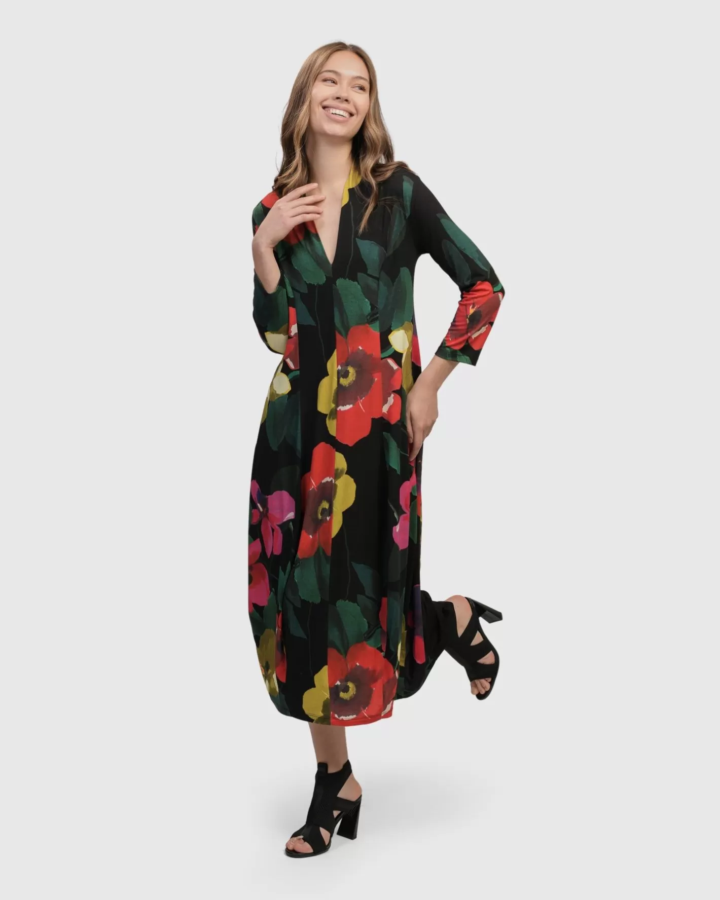 Valencia Cocoon Dress, Garden-ALEMBIKA Sale