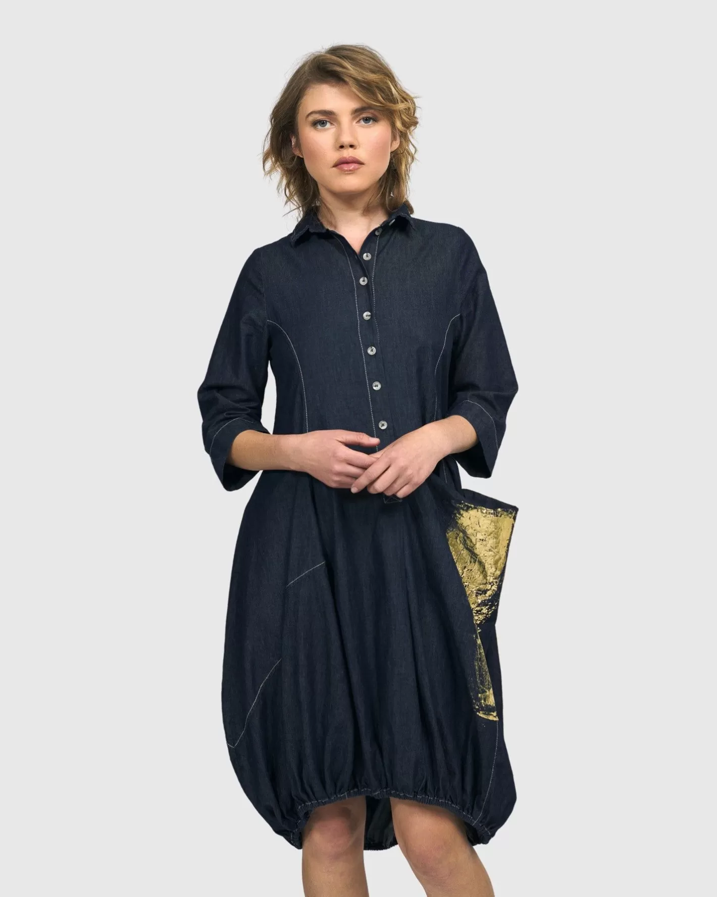 Winona Wonderful Dress, Denim-ALEMBIKA Best Sale